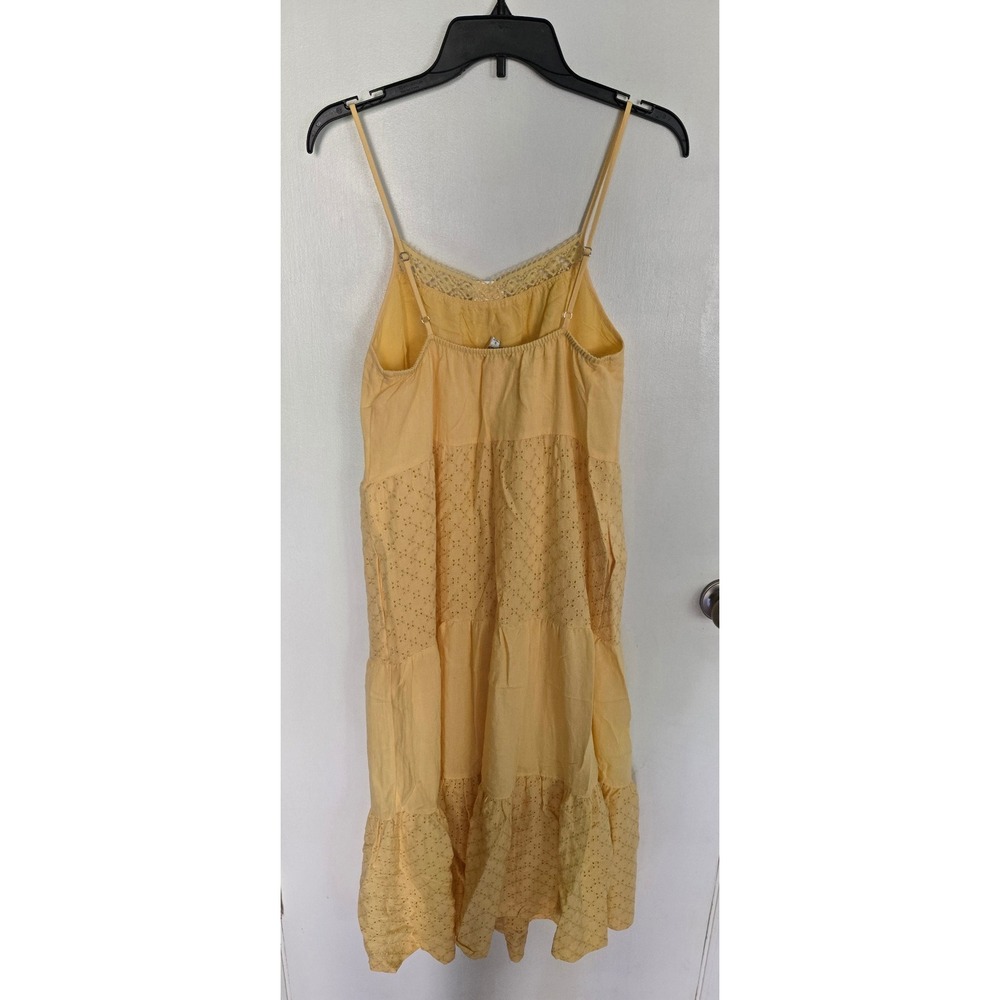 Z Supply Maze Tiered Eyelet Midi Dress Yellow Crochet Lace ZD232664S‎ Womens S - Picture 4 of 10
